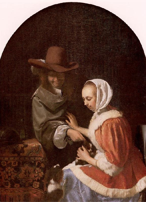 MIERIS, Frans van, the Elder Teasing the Pet oil painting picture